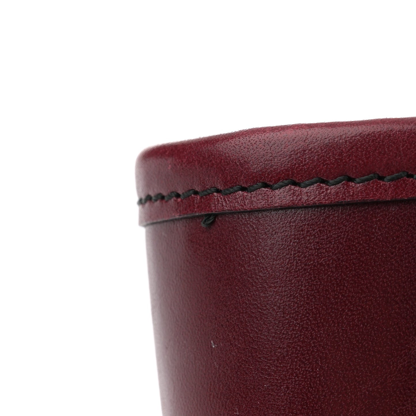 Lambskin Whipstitch Medium Tote Burgundy