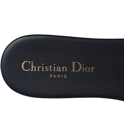 Christian Dior Canvas Embroidered Dway Mules Slide Sandals 38 Deep Blue 7 of 9