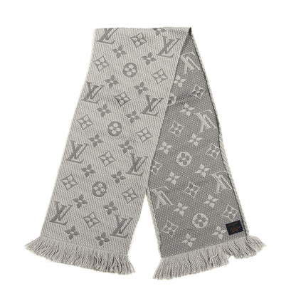 Louis Vuitton Wool Silk Logomania Scarf Pearl Grey 2 of 3