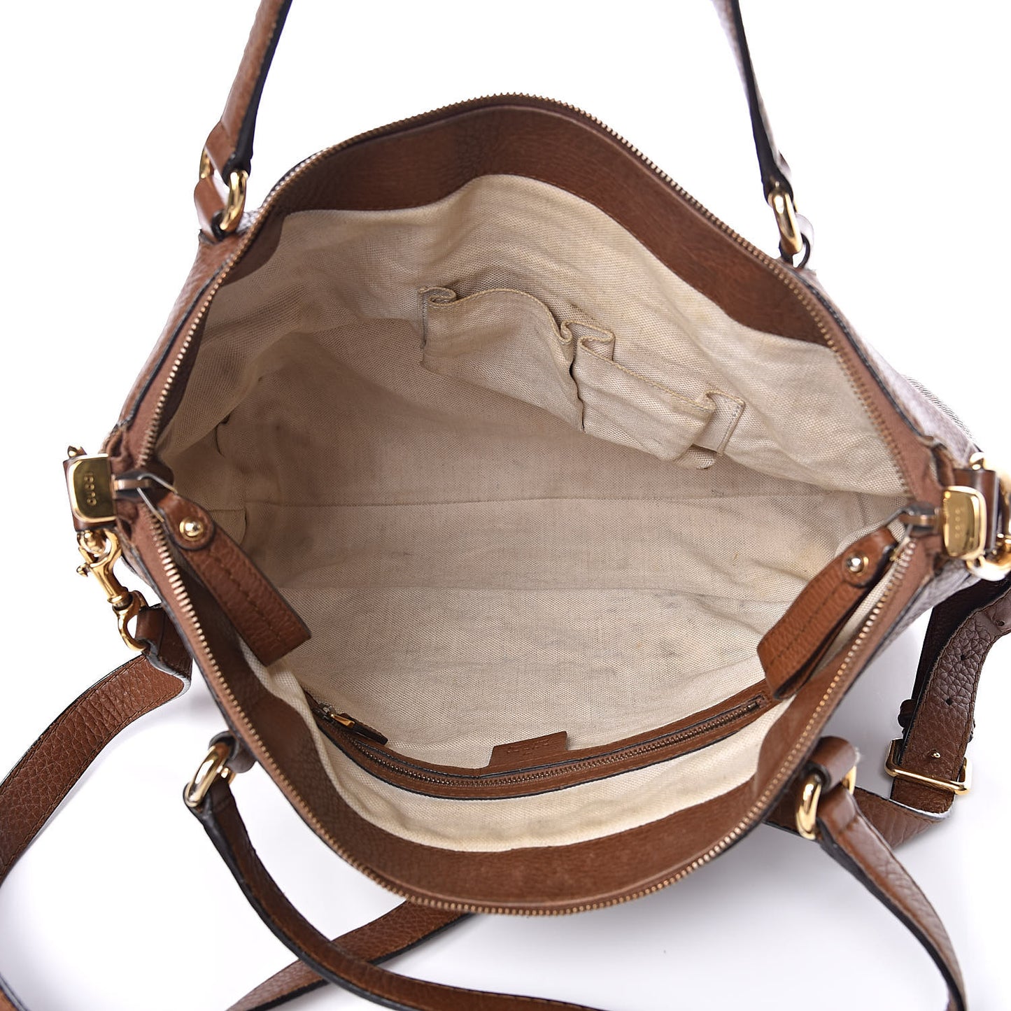 Pebbled Calfskin Ride Medium Top Handle Bag Brown