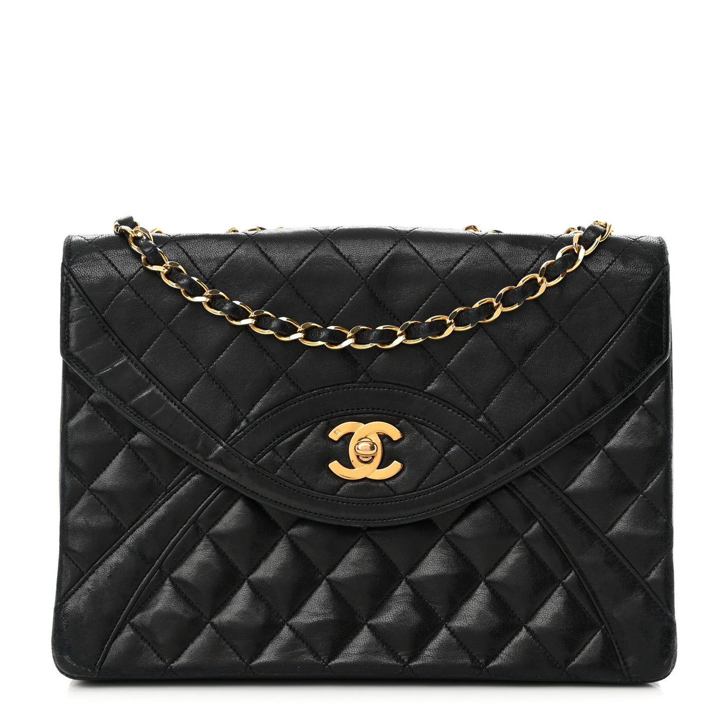 Lambskin Quilted Paris Medium Single Flap Black