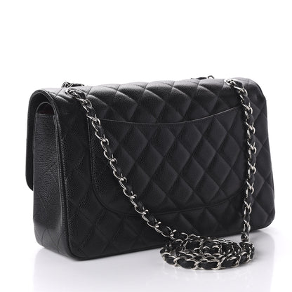 Chanel Caviar Quilted Jumbo Double Flap Black 3 of 12