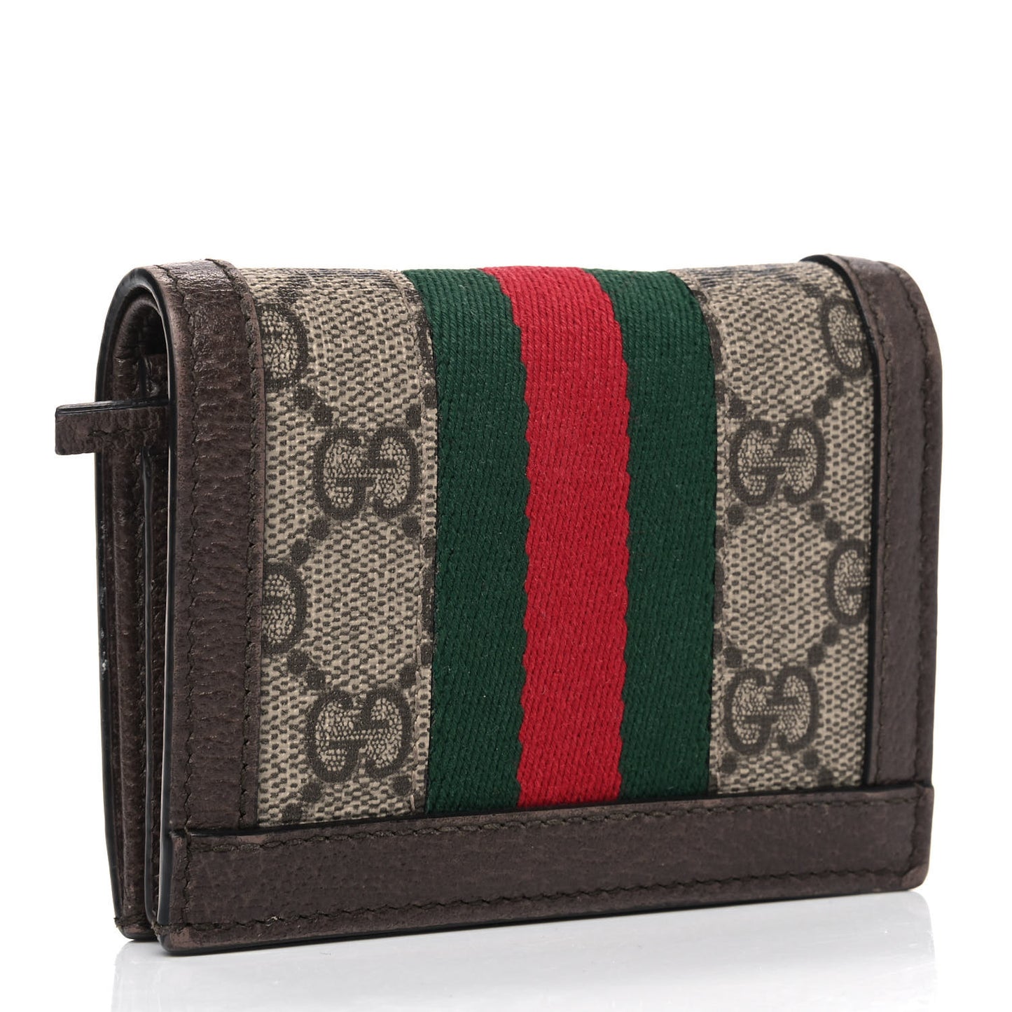 GG Supreme Monogram Web Ophidia Card Case Beige New Acero