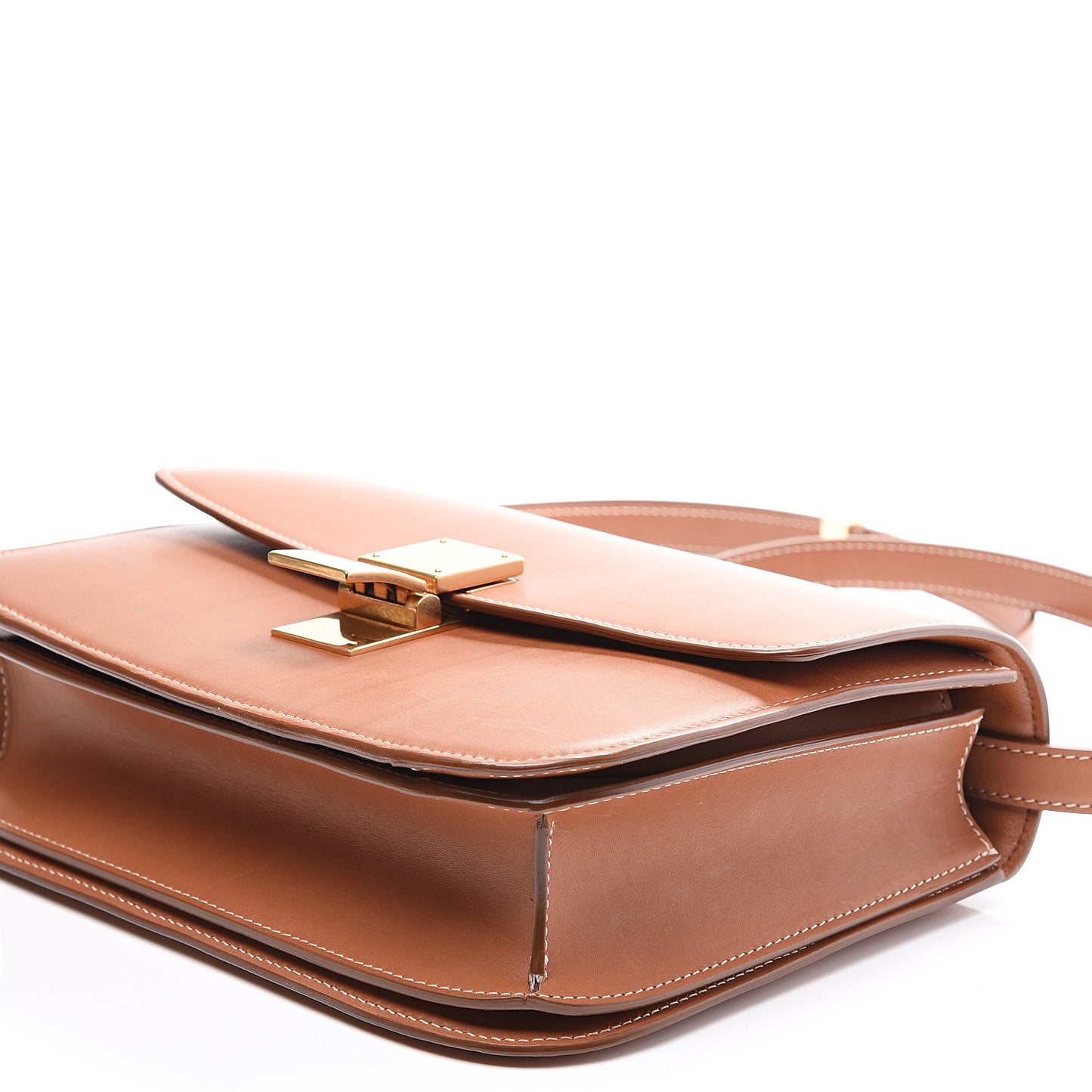 Smooth Calfskin Medium Classic Box Flap Bag Camel