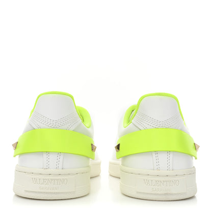 Valentino Garavani Calfskin Womens Backnet Sneakers 37.5 White Fluo Green 4 of 11