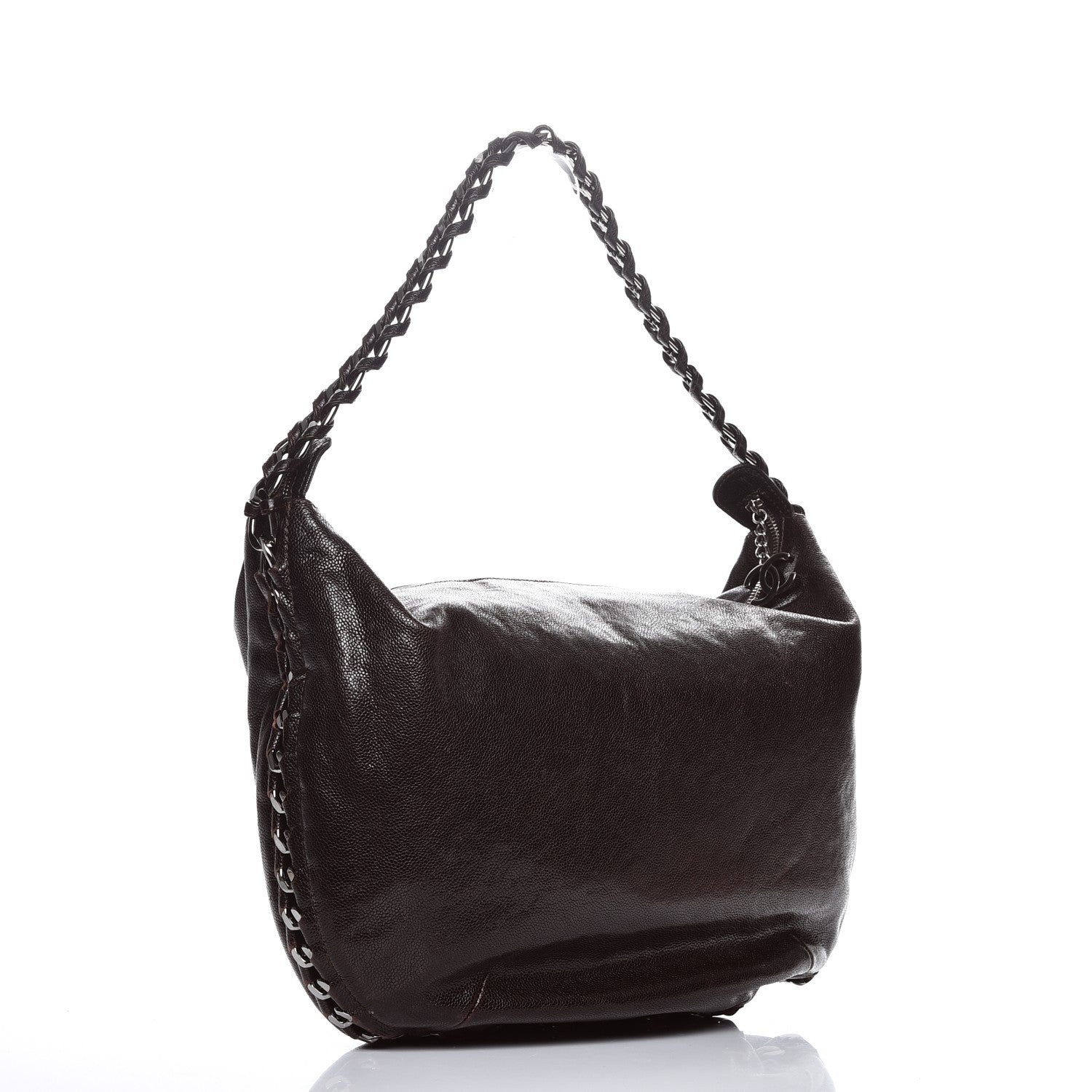 Chanel Glazed Caviar Modern Chain Hobo Brown 3 of 9
