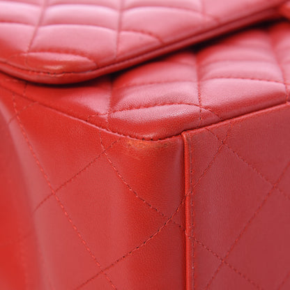 Chanel Lambskin Quilted Maxi Double Flap Red 13 of 17