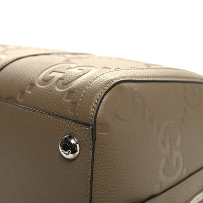 Gucci Piuma Calfskin Jumbo GG Embossed Large Duffle Bag Good Taupe 10 of 12