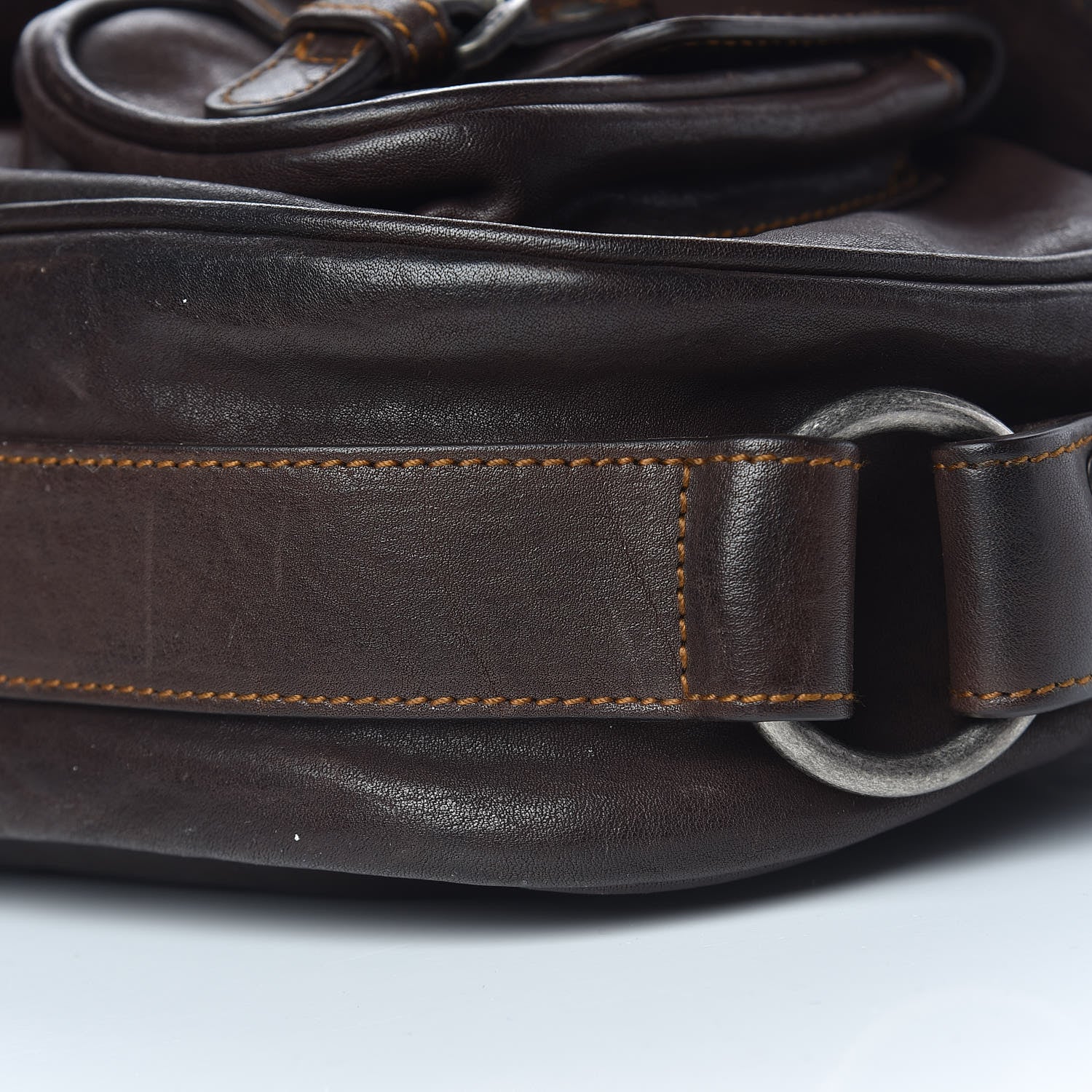 Christian Dior Calfskin Gaucho Double Saddle Bag Brown 10 of 11