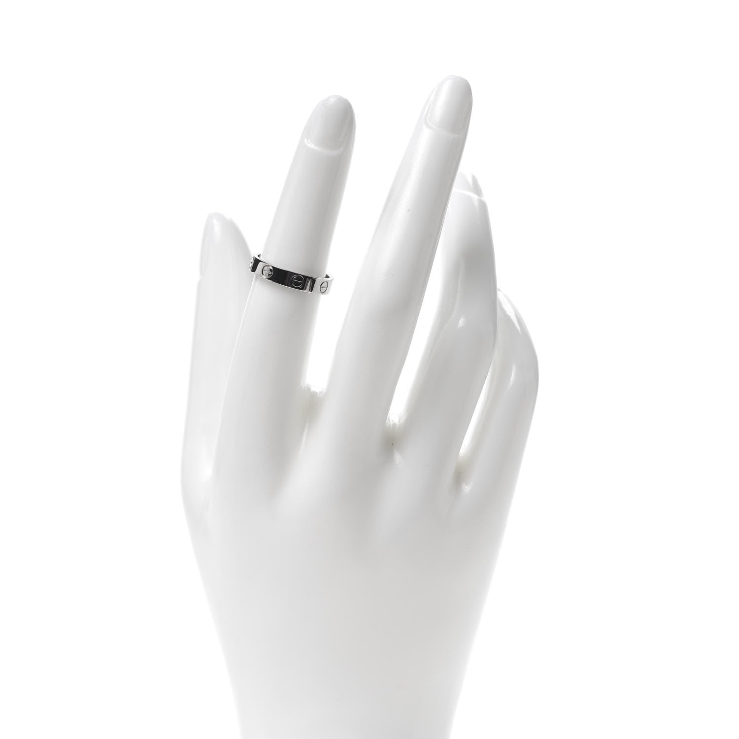 Cartier 18K White Gold 3.5mm LOVE Wedding Band Ring 51 5.75 2 of 4