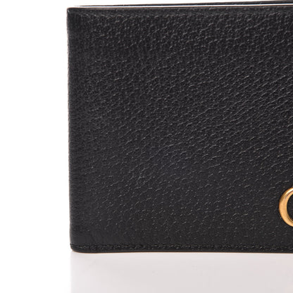 Gucci Calfskin Boar Effect GG Marmont Bi-Fold Wallet Black 7 of 9