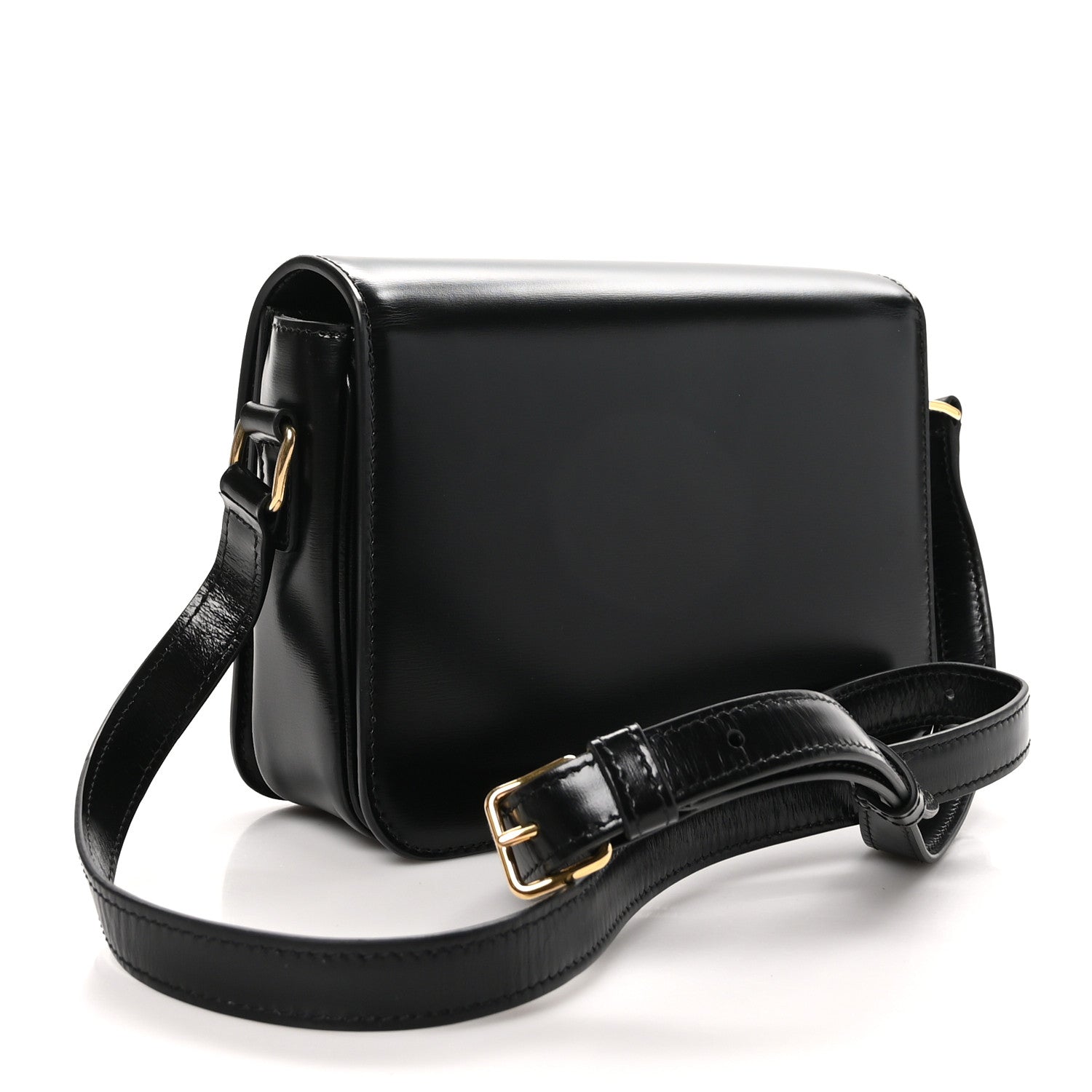 Celine Shiny Calfskin Teen Triomphe Black 3 of 9