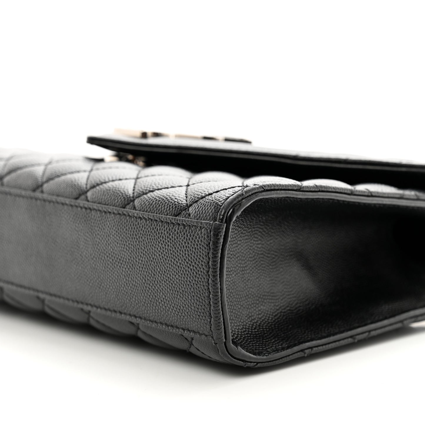 Grain De Poudre Textured Mixed Matelasse Triquilt Medium Monogram Satchel Black