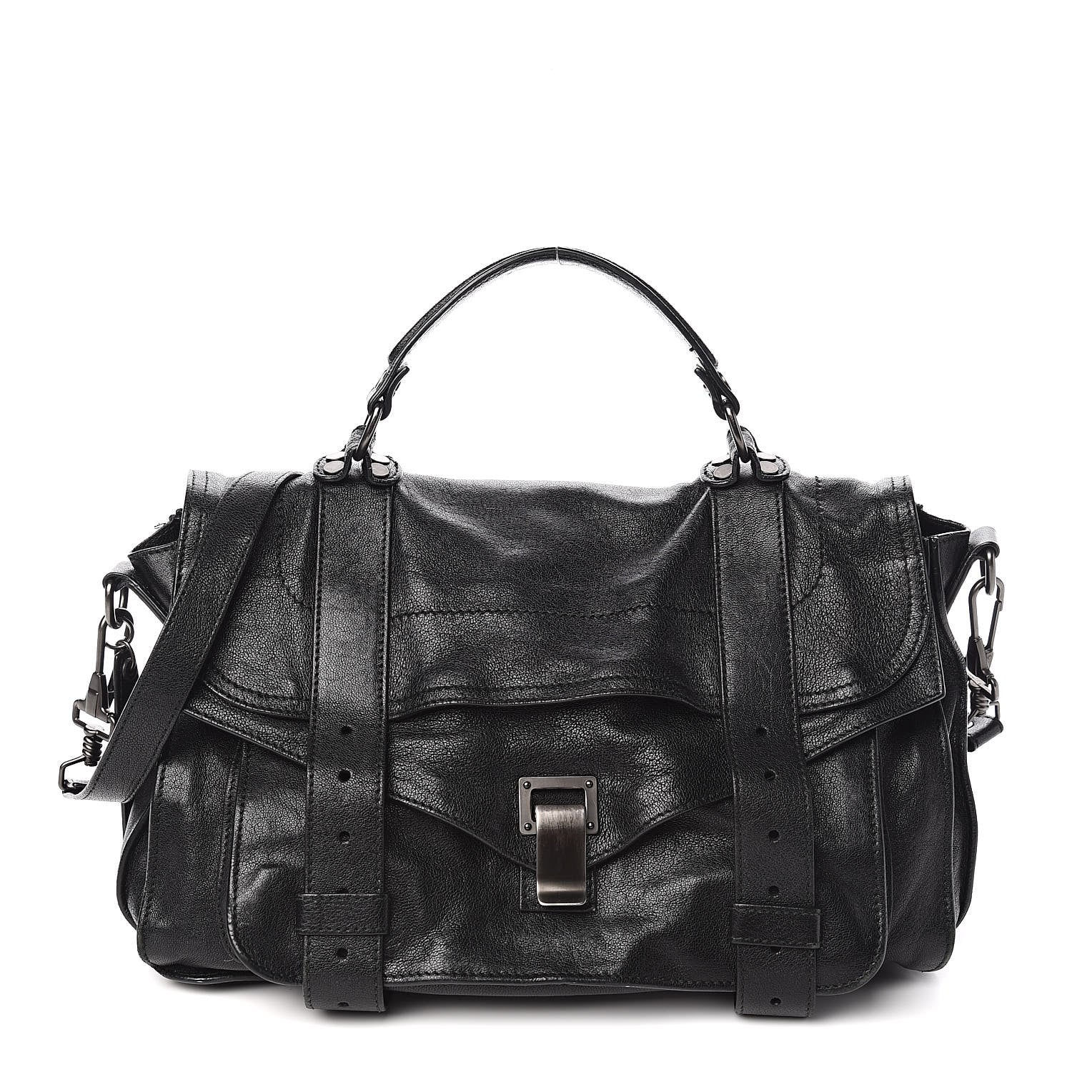 Proenza Schouler Lambskin PS1 Medium Satchel Black 1 of 12