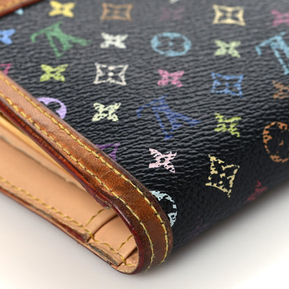 Louis Vuitton Monogram Multicolor French Purse Wallet Black 12 of 17