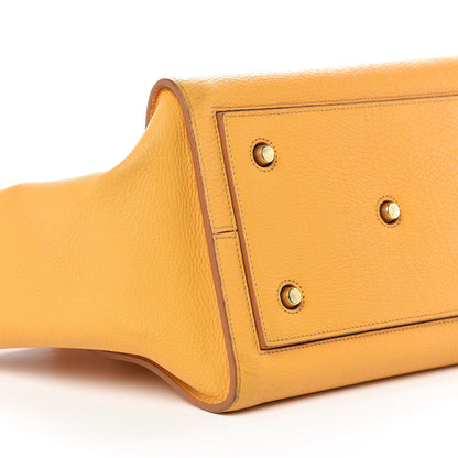 Celine Crisped Calfskin Large Tie Knot Tote Saffron 7 of 8