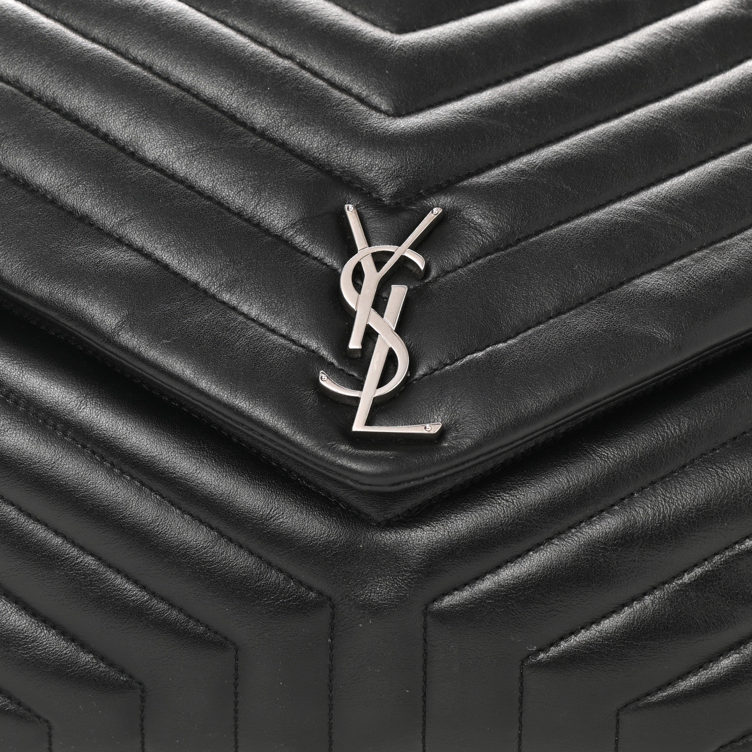 Saint Laurent Calfskin Y Quilted Monogram Large Loulou Chain Satchel Black 13 of 13