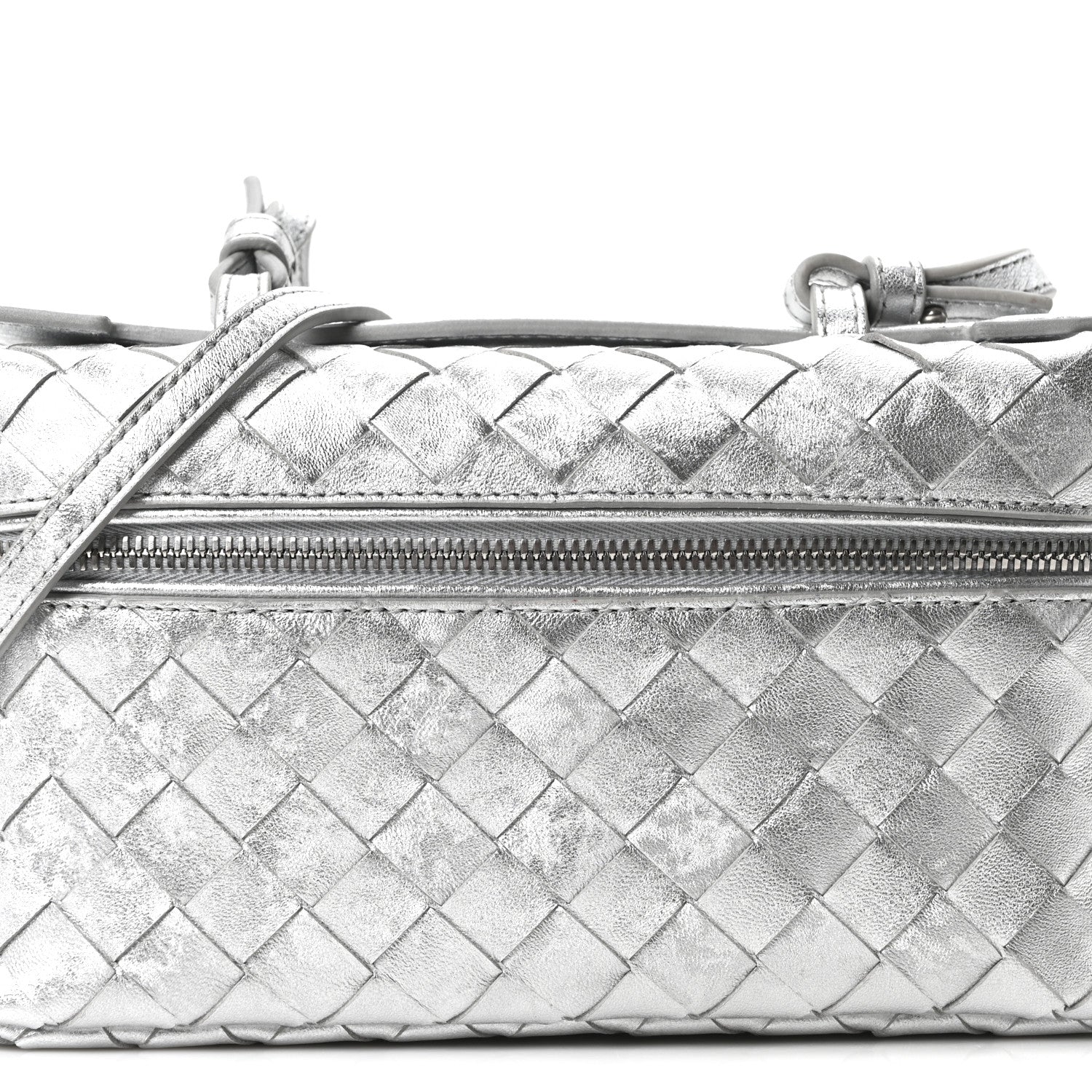 Bottega Veneta Laminated Nappa Intrecciato Bang Bang Vanity Case Silver 8 of 10