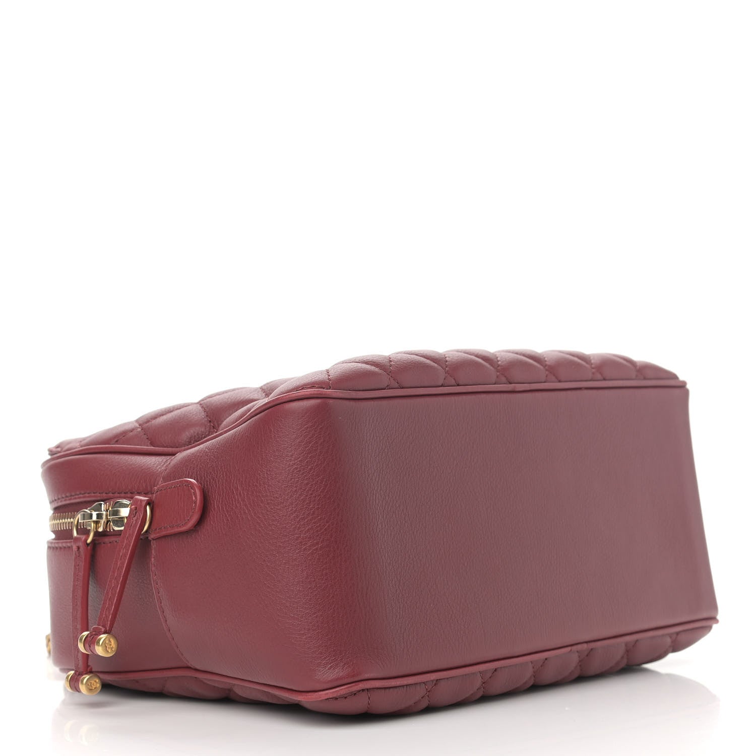 Chanel Calfskin Quilted CC Medium Vanity Case Dark Red 4 of 14