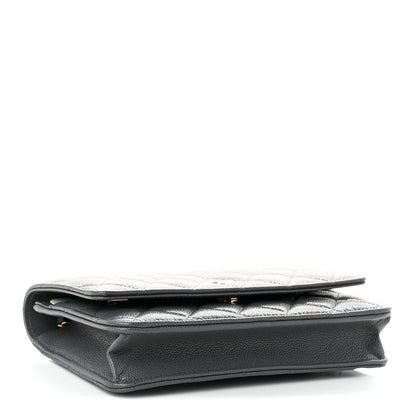 Chanel Caviar Quilted Wallet on Chain WOC Grey 3 of 11