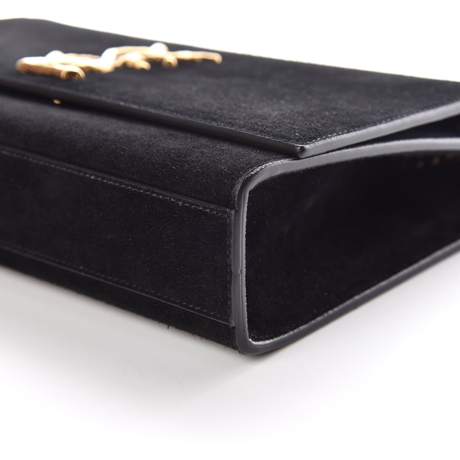 Saint Laurent Suede Medium Classic Monogram Kate Satchel Black 6 of 10