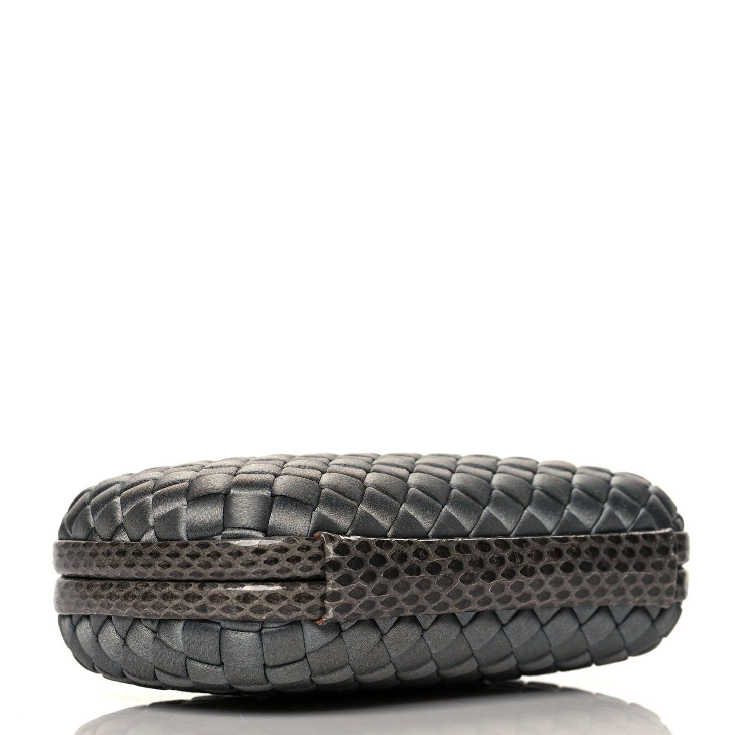 Satin Intreccio Knot Clutch Grey