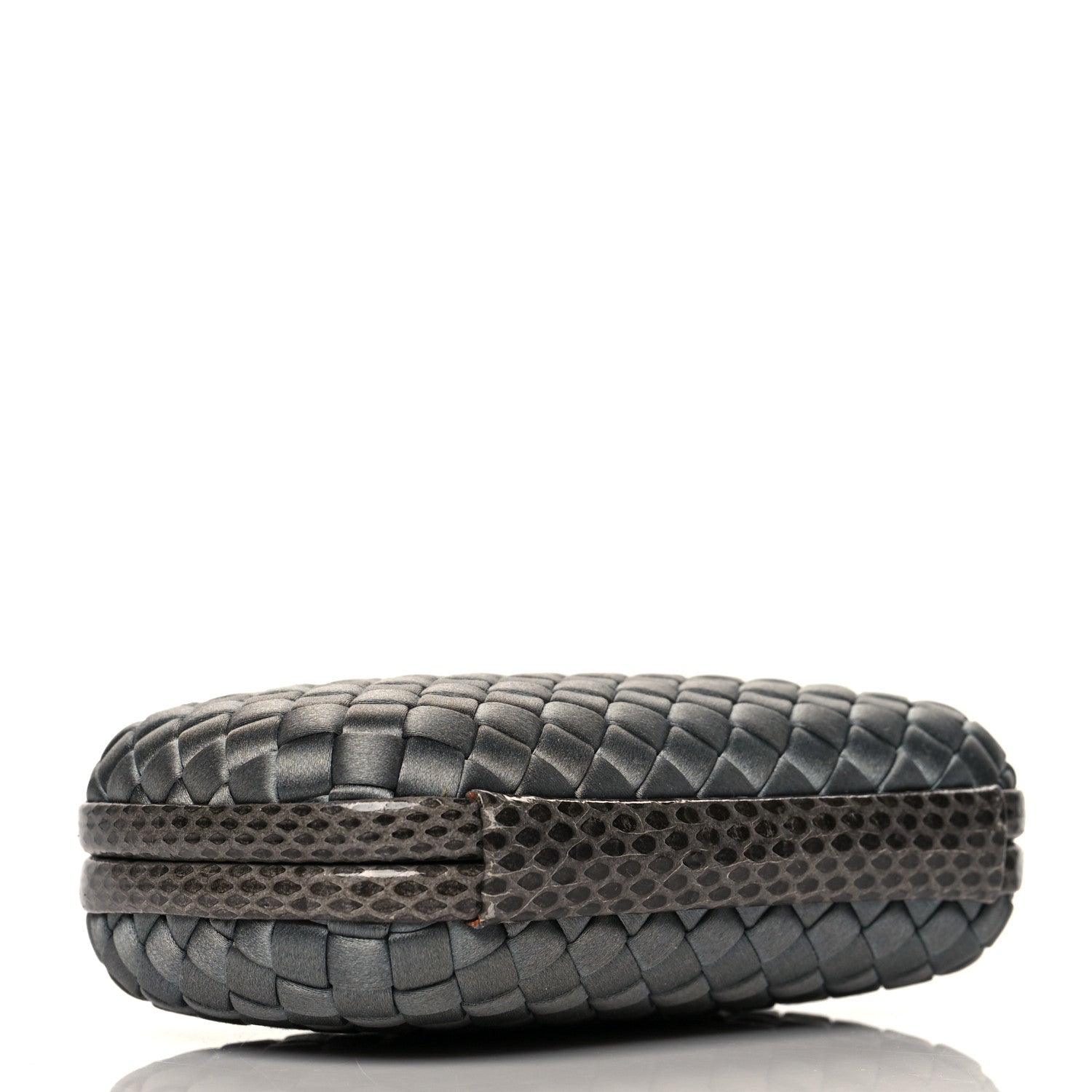 Bottega Veneta Satin Intreccio Knot Clutch Grey 4 of 12