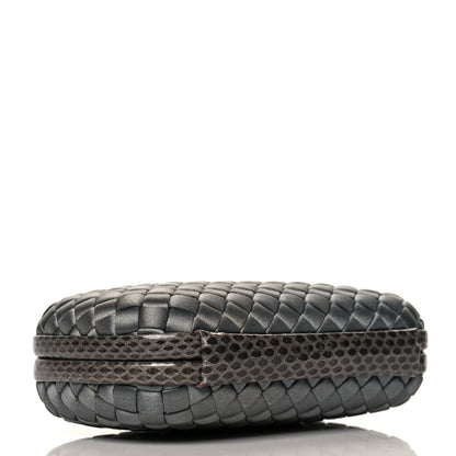 Bottega Veneta Satin Intreccio Knot Clutch Grey 4 of 12