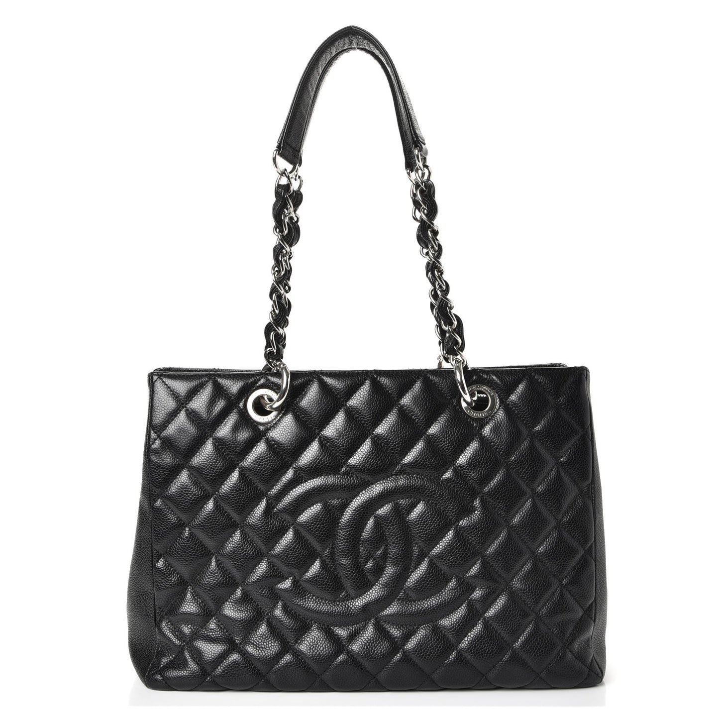 Caviar Quilted Grand Shopping Tote GST Black