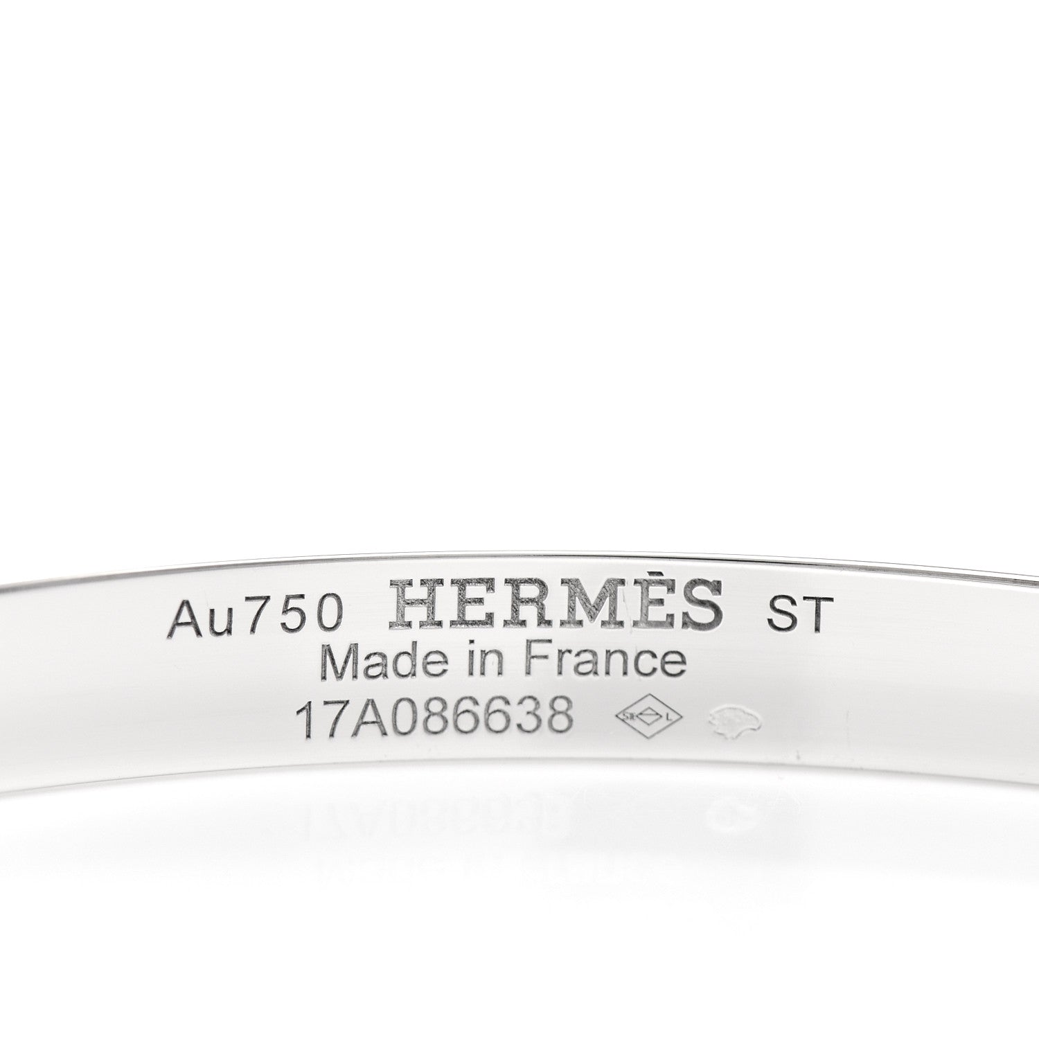 Hermes 18K White Gold Diamond PM H D'Ancre Bracelet ST 4 of 5