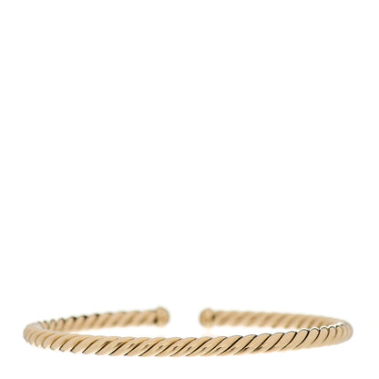 David Yurman 18K Yellow Gold 4mm Cablespira Bracelet 2 of 3