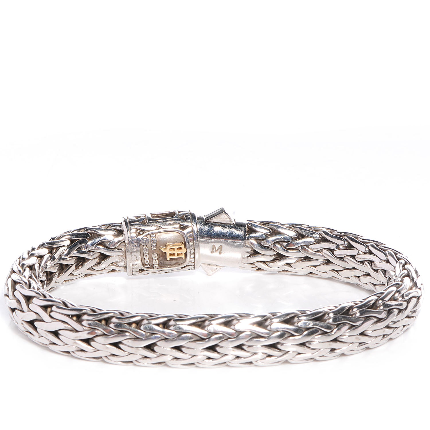 Cartier JOHN HARDY Sterling Silver Pave Diamonds Classic Chain Clasp Bracelet Medium 4 of 5