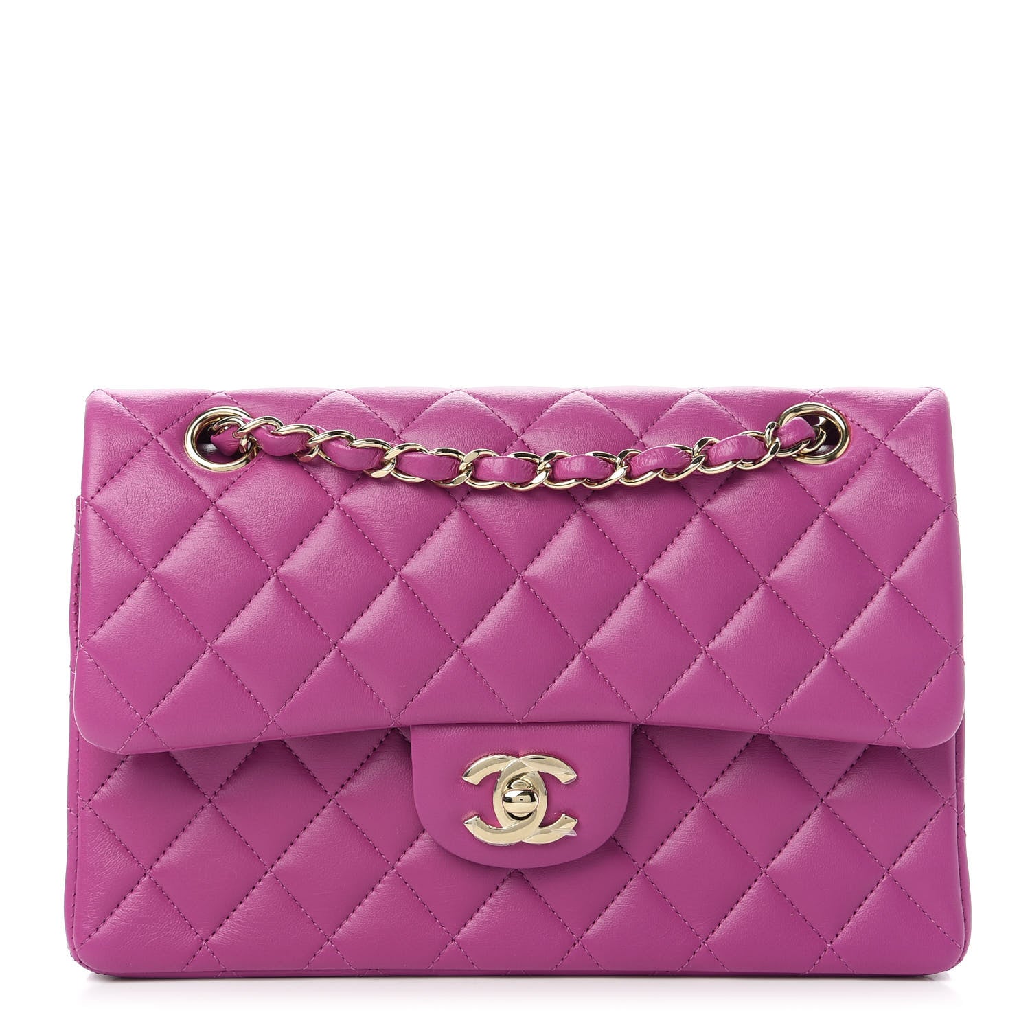 Chanel Lambskin Quilted Small Double Flap Purple 1 of 11