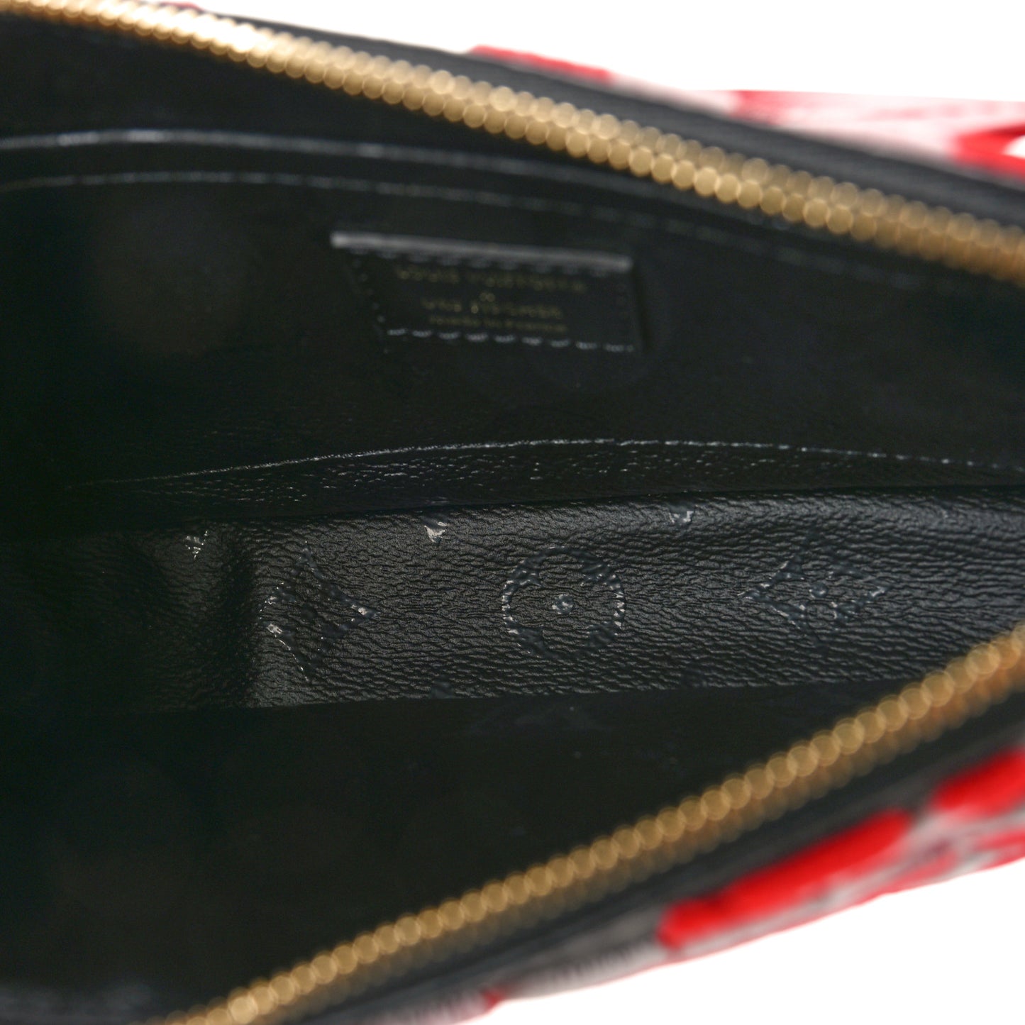 X UF Tufted Monogram Pochette Accessories Black Red