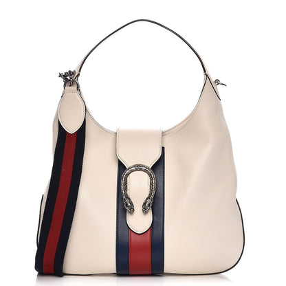 Gucci Calfskin Web Stripe Medium Dionysus Hobo White 1 of 14