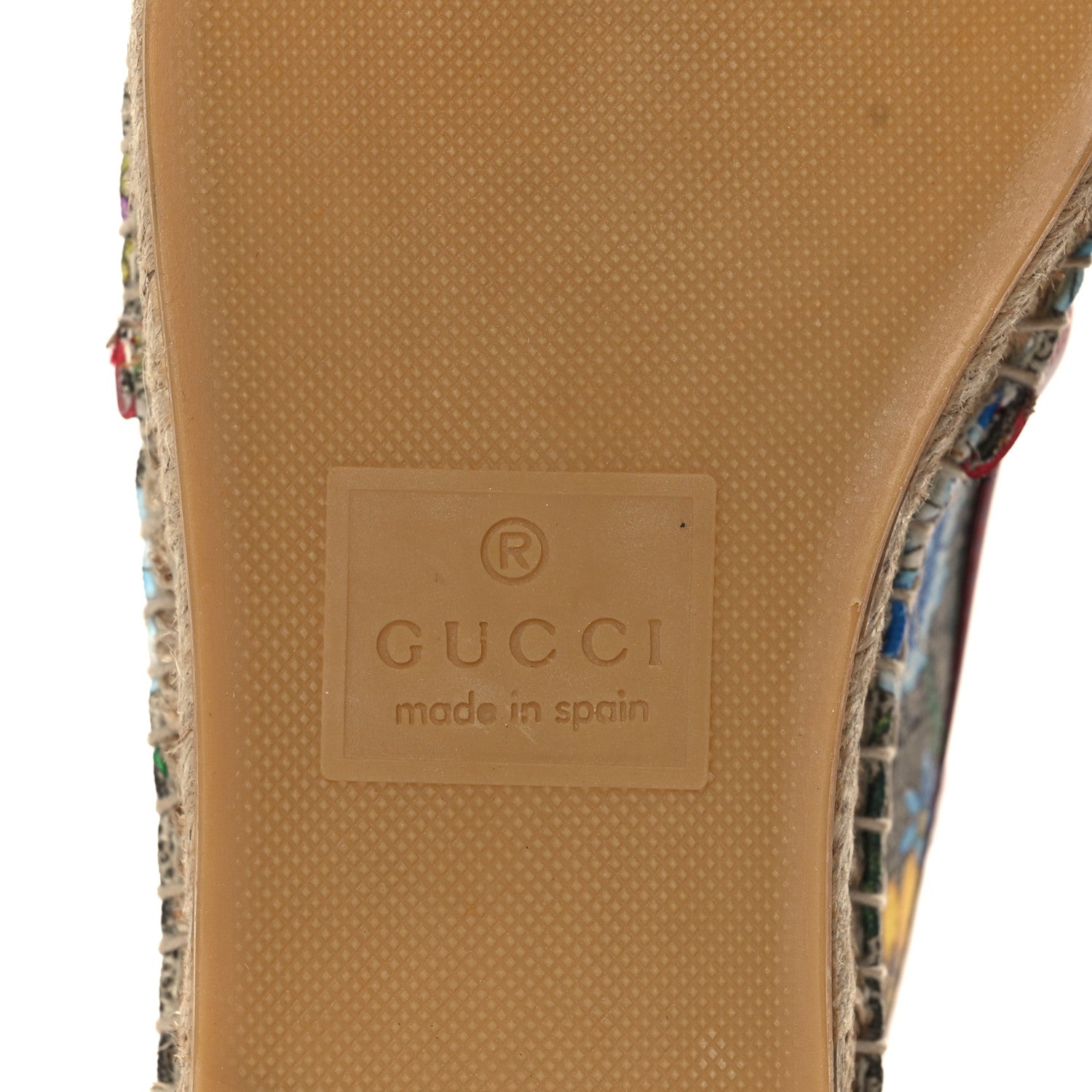 Gucci GG Supreme Monogram Tian Womens Espadrilles 37 Beige Multicolor Red 6 of 9