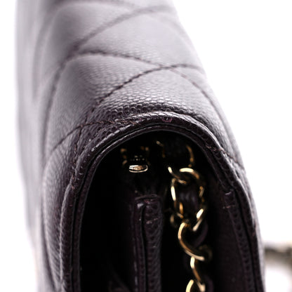 Chanel Caviar Quilted Wallet on Chain WOC Dark Brown 13 of 14