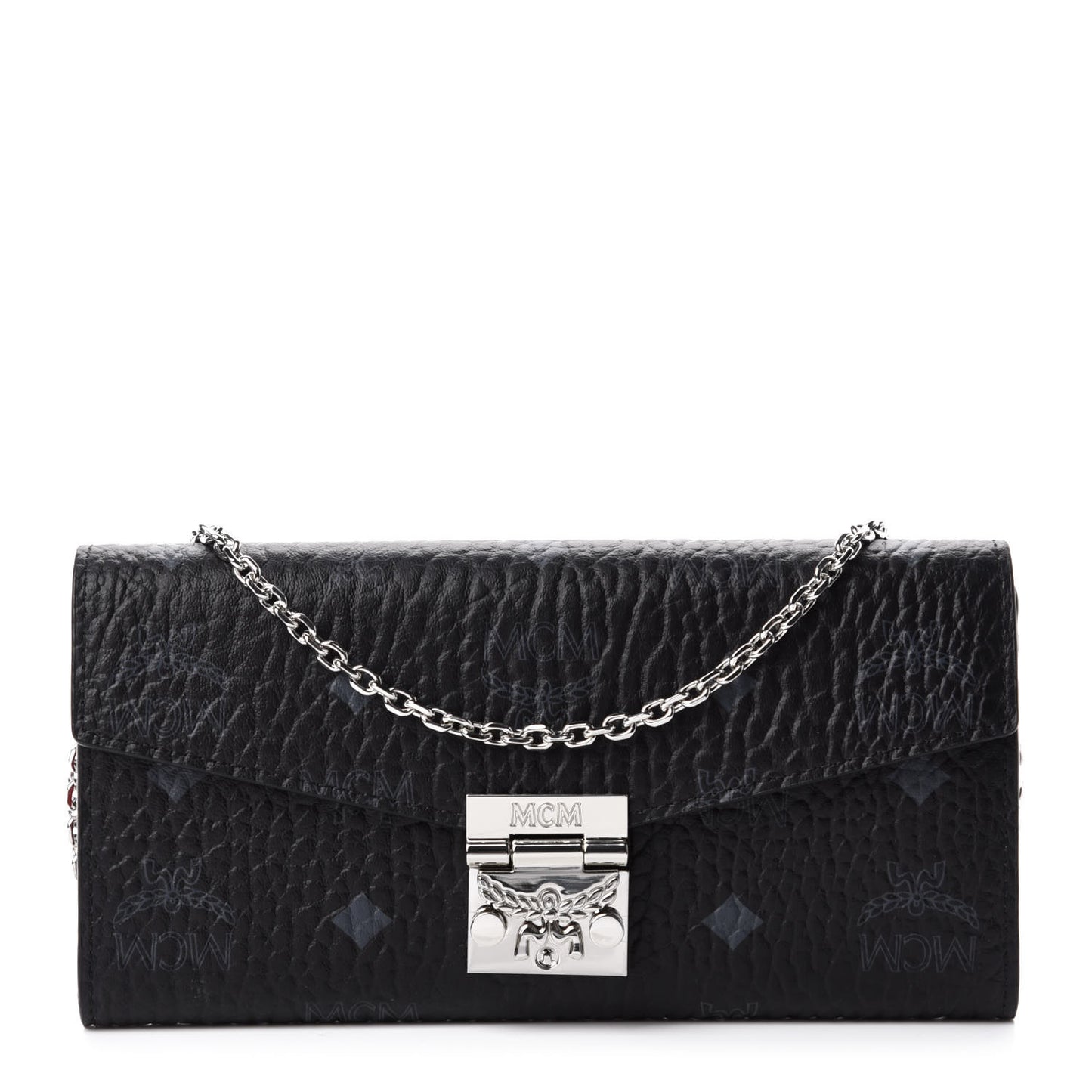 Visetos Large Patricia Wallet On Chain Black