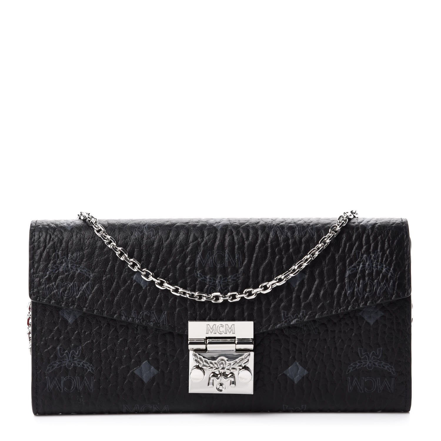 MCM Visetos Large Patricia Wallet On Chain Black 1 of 11