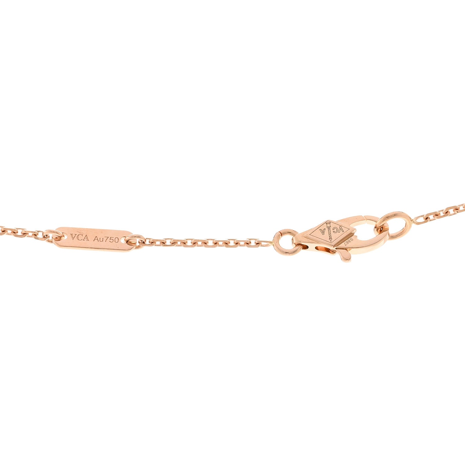 Van Cleef & Arpels 18k Rose Gold Carnelian Sweet Alhambra Heart Pendant Necklace 4 of 5