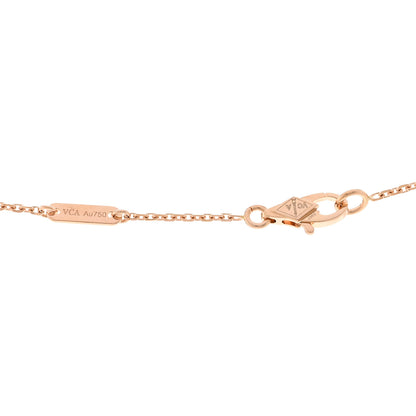 Van Cleef & Arpels 18k Rose Gold Carnelian Sweet Alhambra Heart Pendant Necklace 4 of 5