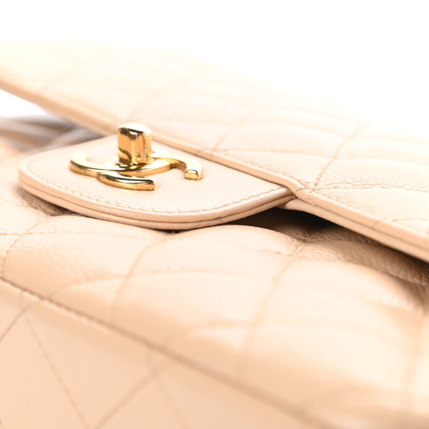 Chanel Caviar Quilted Jumbo Double Flap Beige Clair 11 of 14