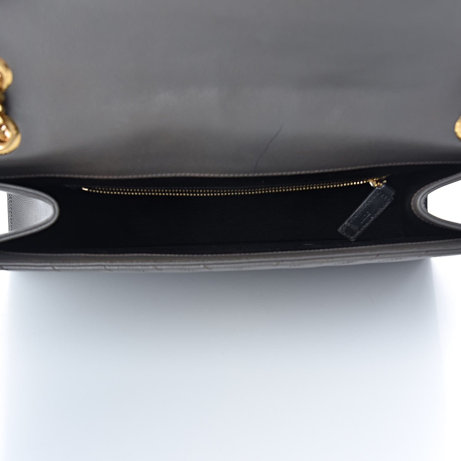 Saint Laurent Grain De Poudre Matelasse Chevron Large Monogram Satchel Earth 5 of 12