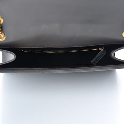 Saint Laurent Grain De Poudre Matelasse Chevron Large Monogram Satchel Earth 5 of 12