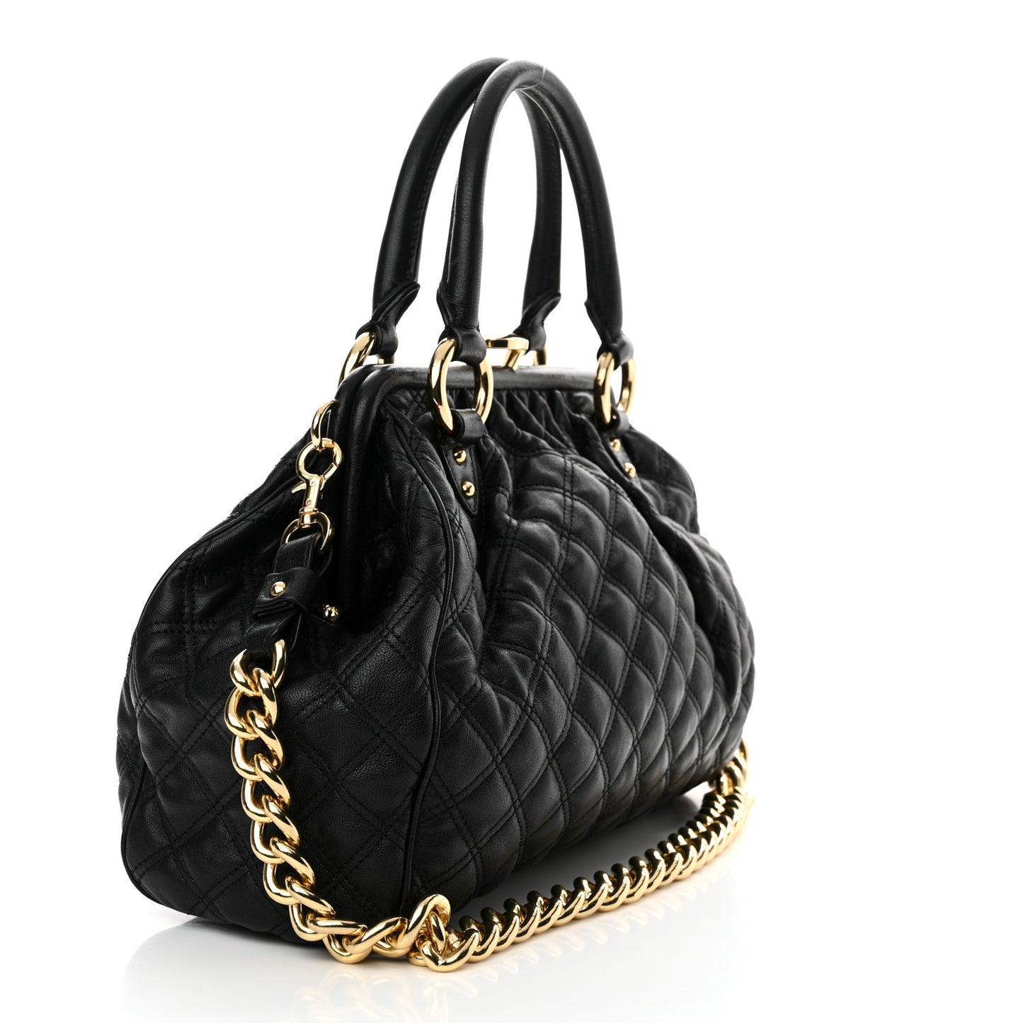 Calfskin Quilted Stam Black