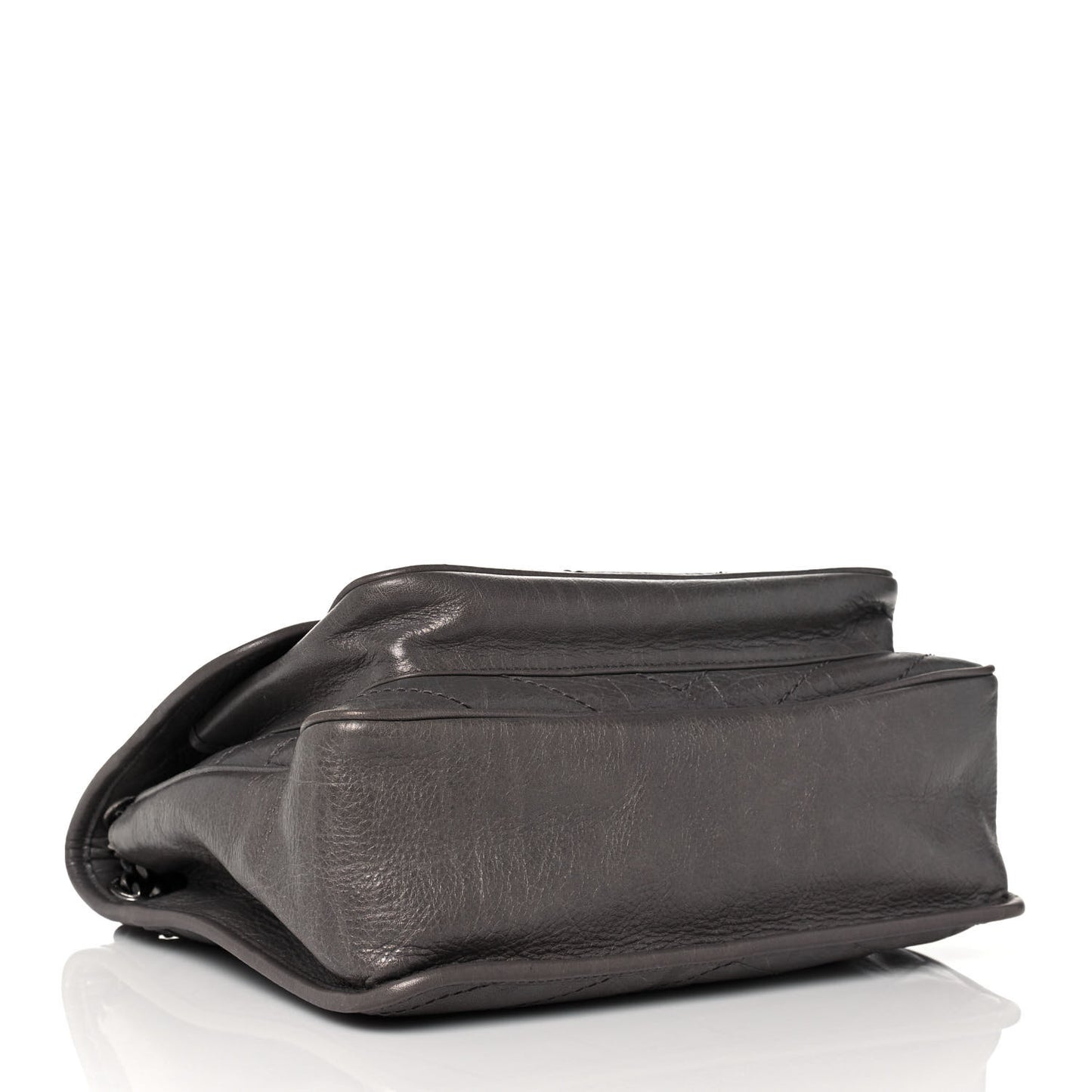 Crinkled Calfskin Matelasse Monogram Medium Niki Chain Satchel Dark Chocolate