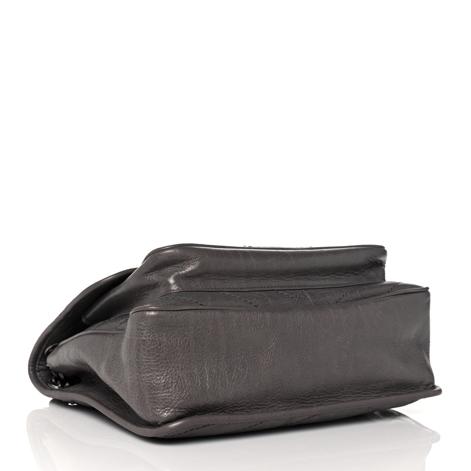 Saint Laurent Crinkled Calfskin Matelasse Monogram Medium Niki Chain Satchel Dark Chocolate 4 of 16