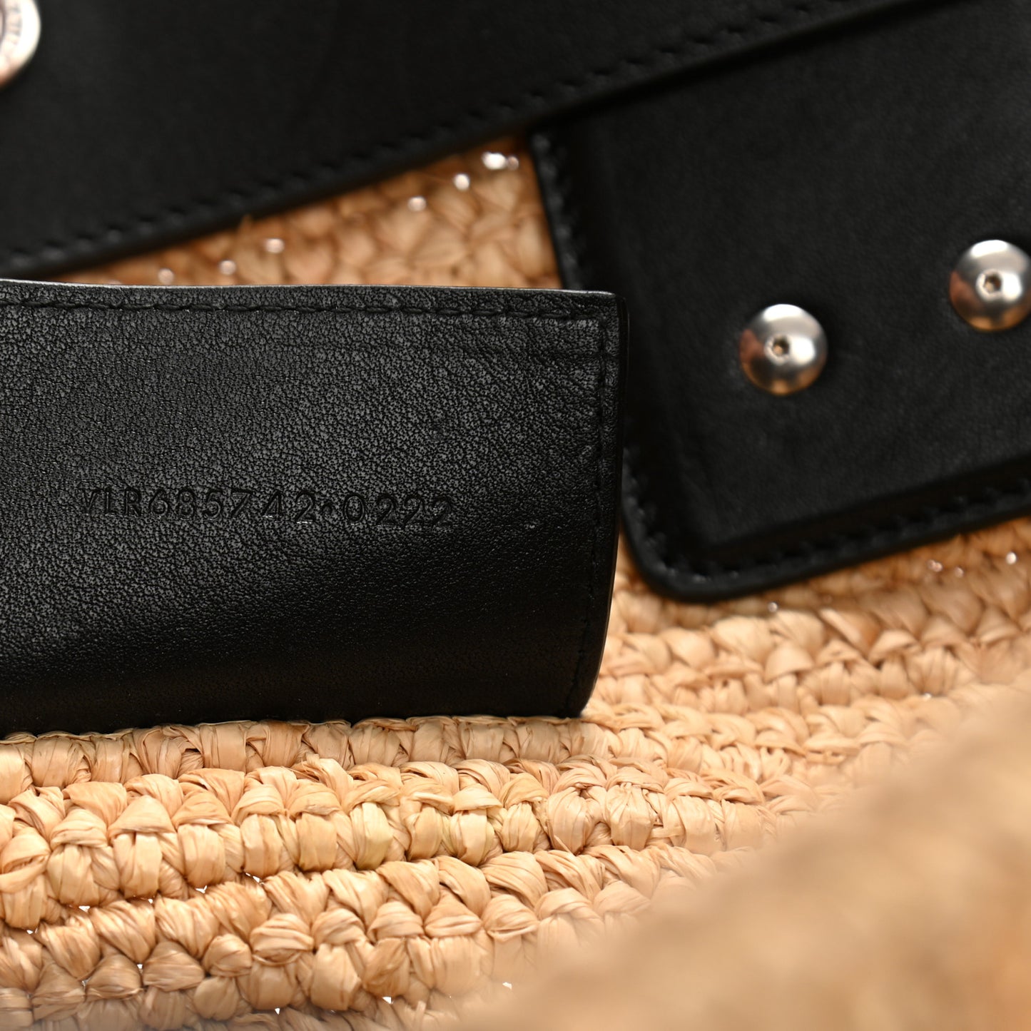 Raffia Calfskin Rive Gauche Tote Naturale Black