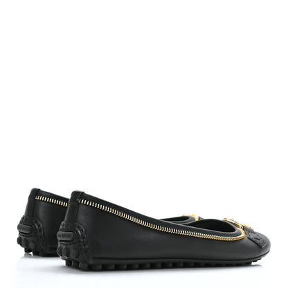 Louis Vuitton Calfskin Zip Oxford Ballerina Flats 36 Black 4 of 8
