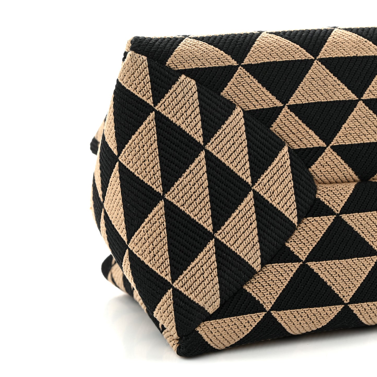 Jacquard Triangolo Symbole Embroidered Small Shoulder Bag Black Corda
